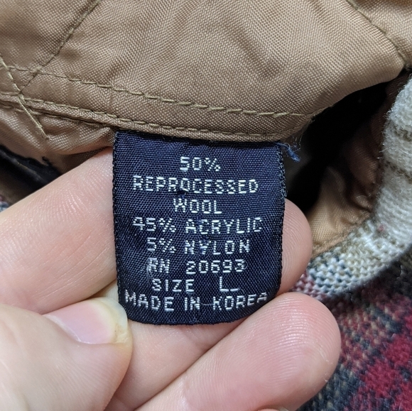 Vintage Wool O The West red white plaid button up L - Picture 6 of 6